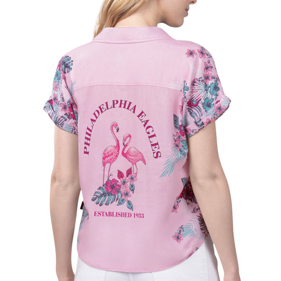 Philadelphia Eagles Shirt Womens XL Pink NFL Football Margaritaville Floral - Picture 15 of 15
